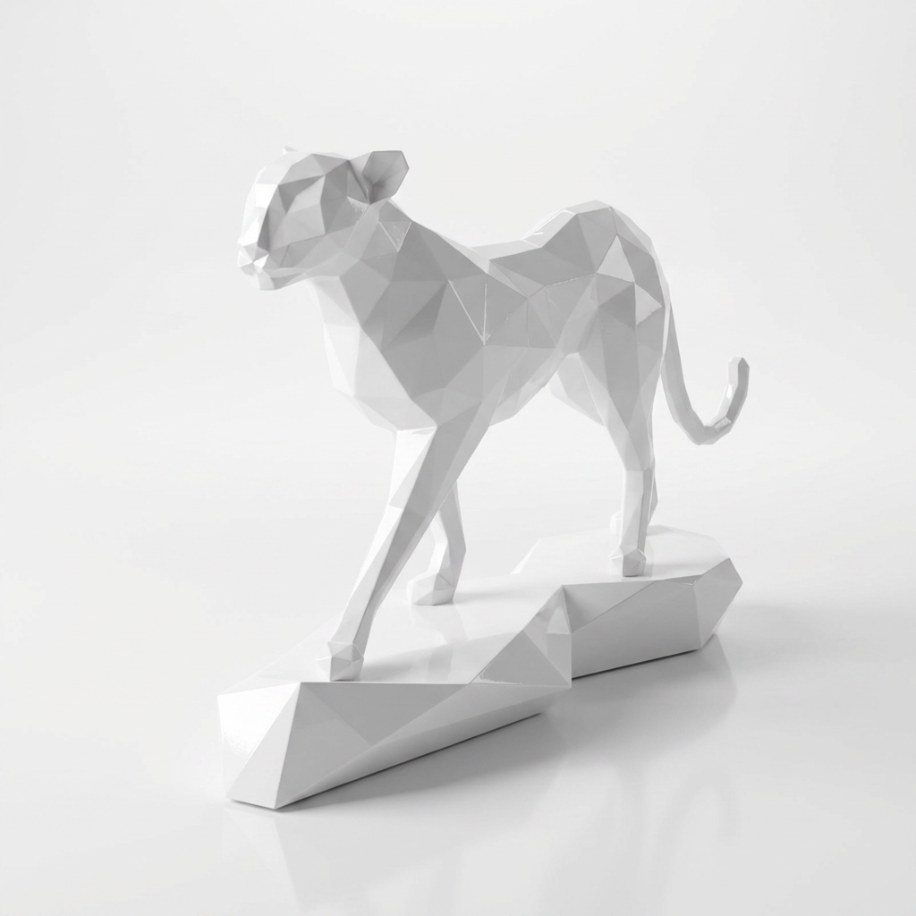 Grande Sculpture Origami Panthère
