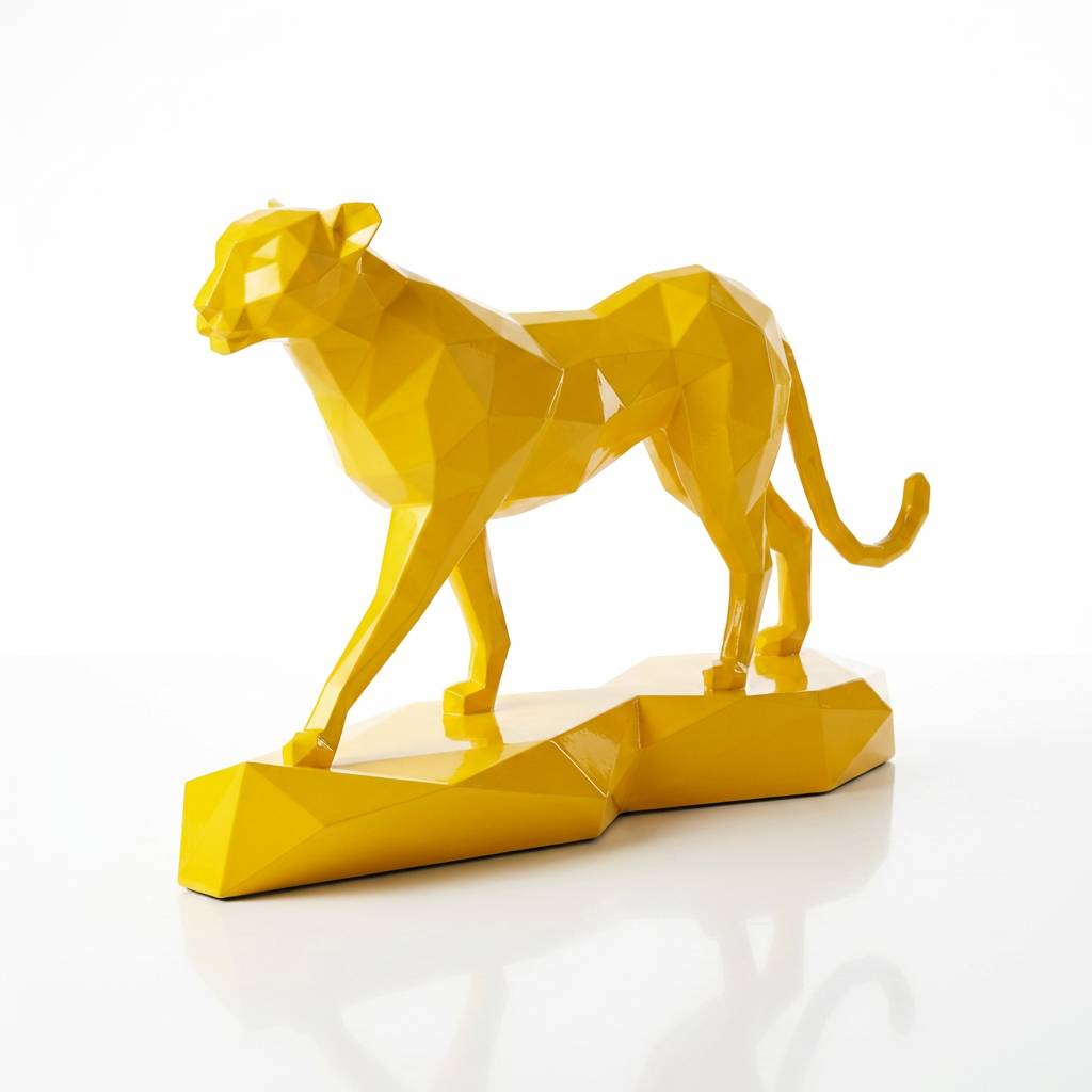 Grande Sculpture Origami Panthère