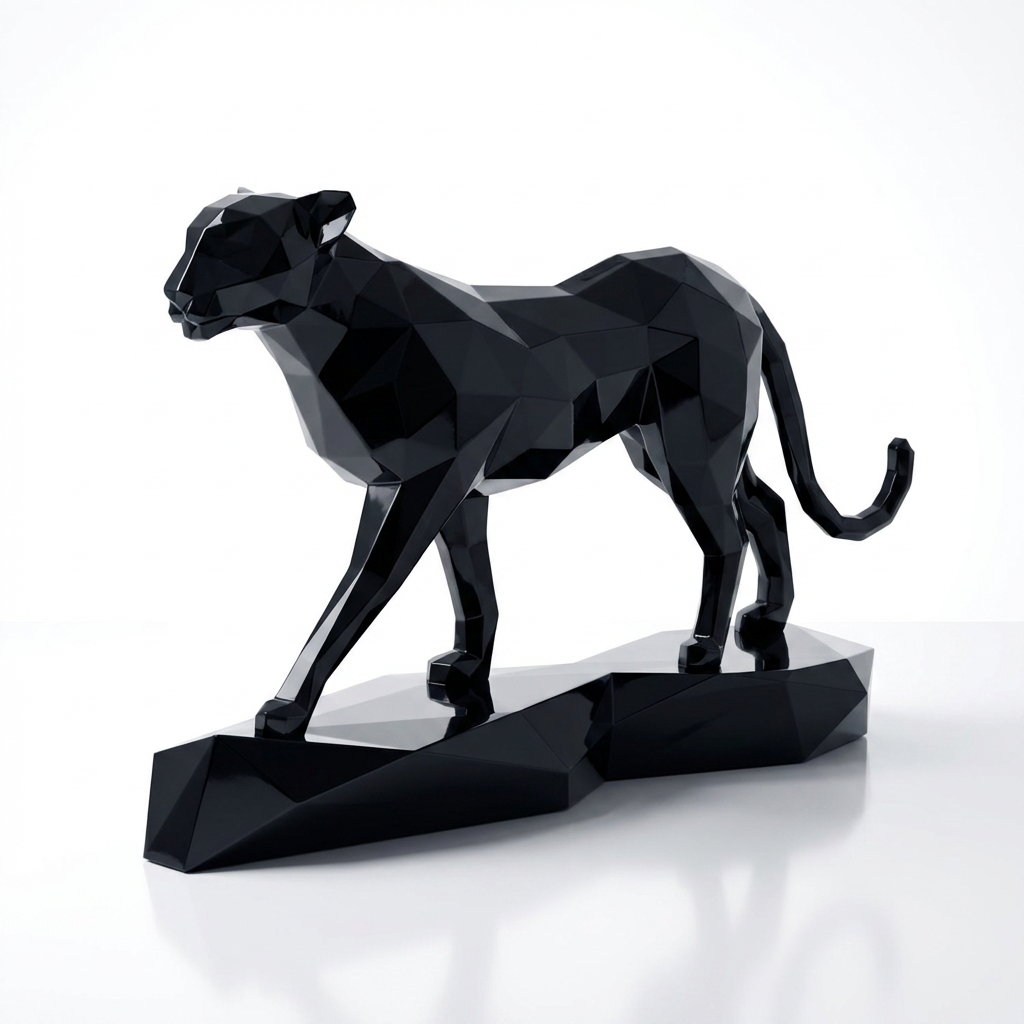 Grande Sculpture Origami Panthère