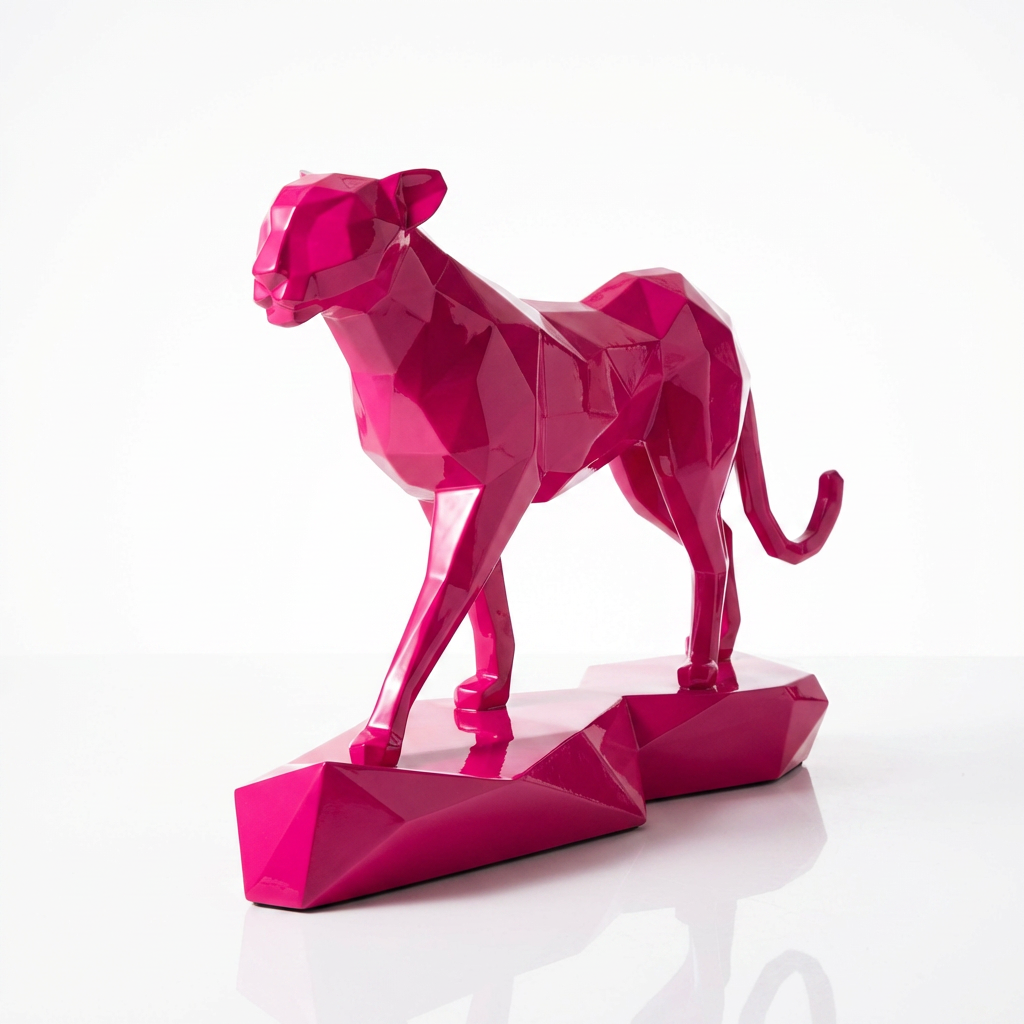 Grande Sculpture Origami Panthère