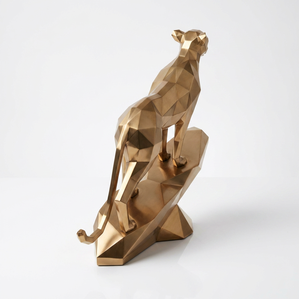 Grande Sculpture Origami Panthère
