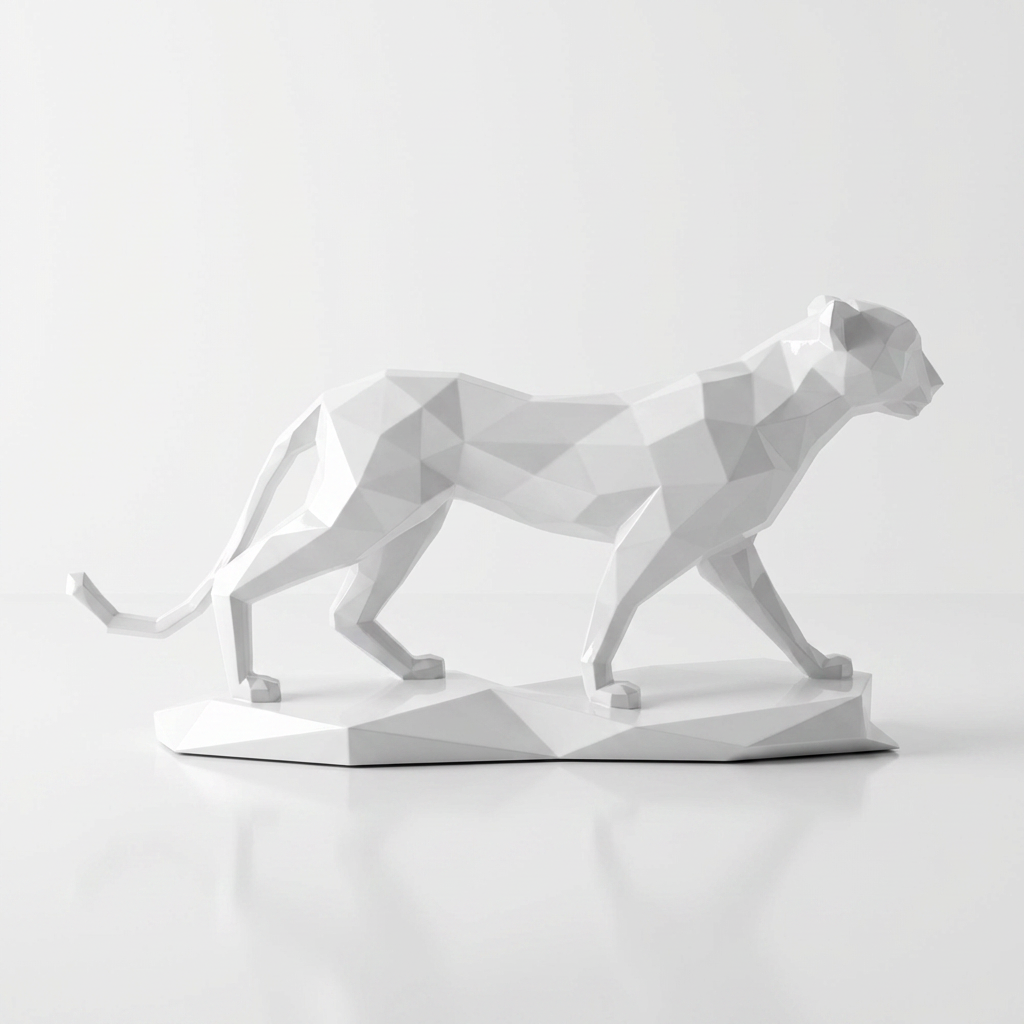 Grande Sculpture Origami Panthère