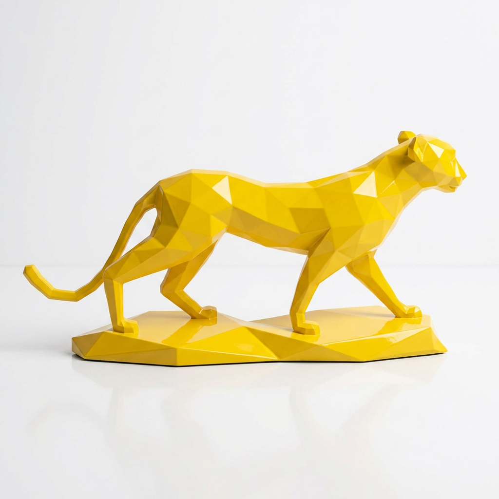 Grande Sculpture Origami Panthère