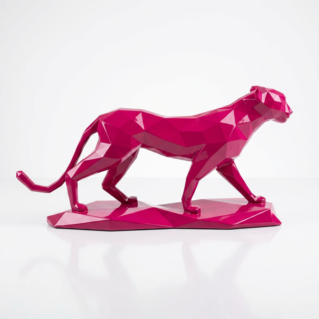 Grande Sculpture Origami Panthère