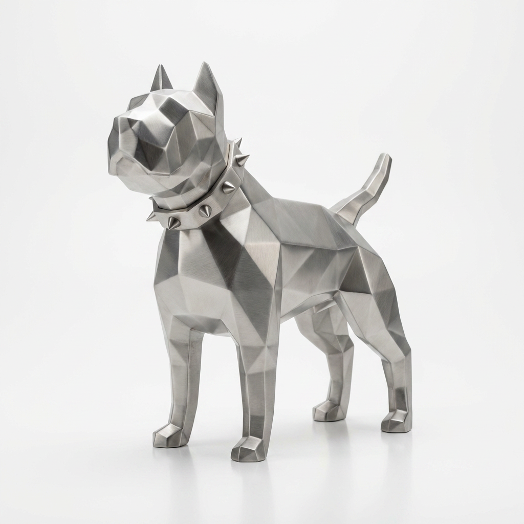 Grande Sculpture Origami de Bull Terrier