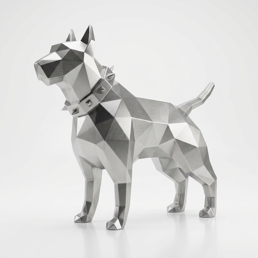 Grande Sculpture Origami de Bull Terrier