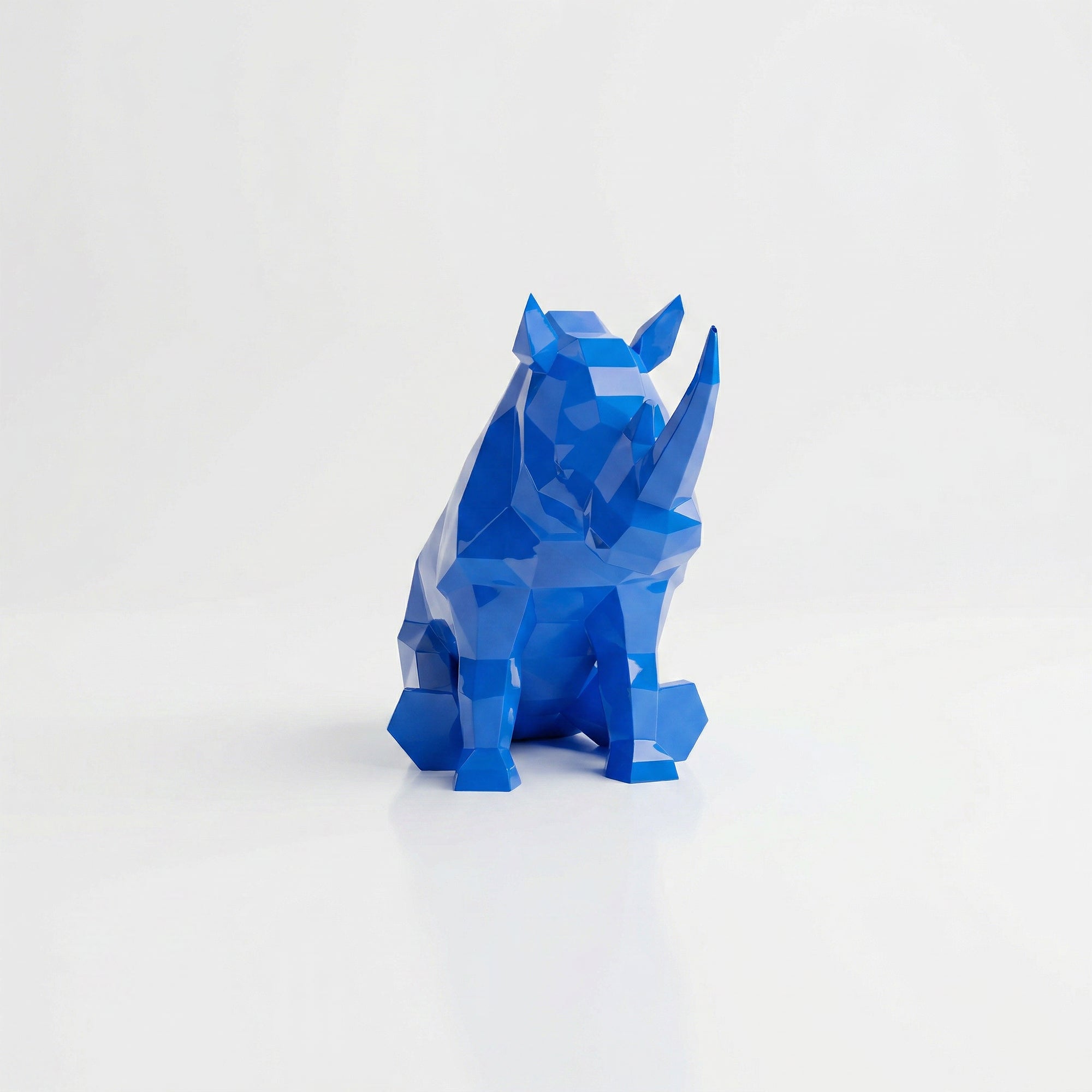 Grande Sculpture Rhinocéros Contemporaine En Résine