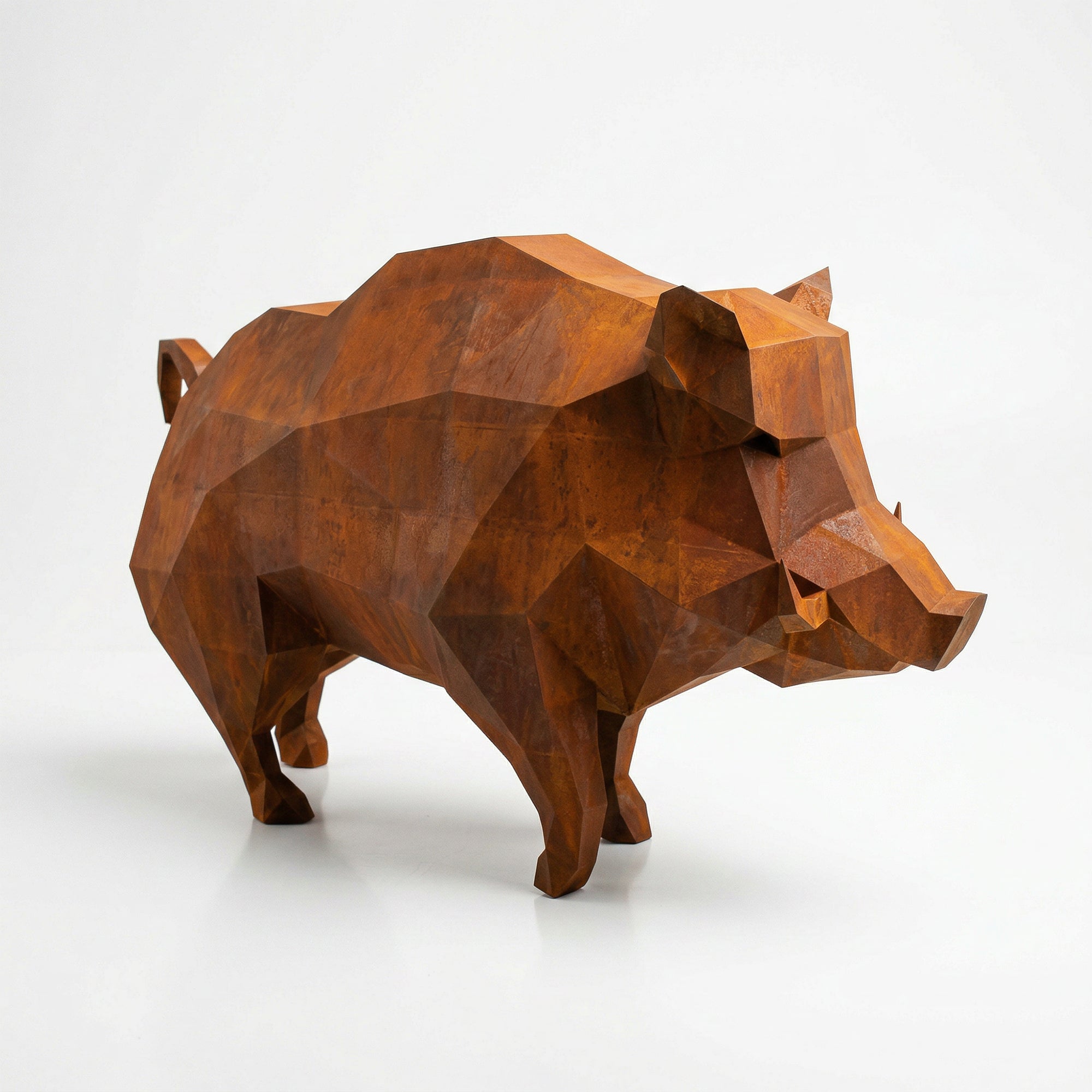 Sculpture Sanglier Sauvage En Corten