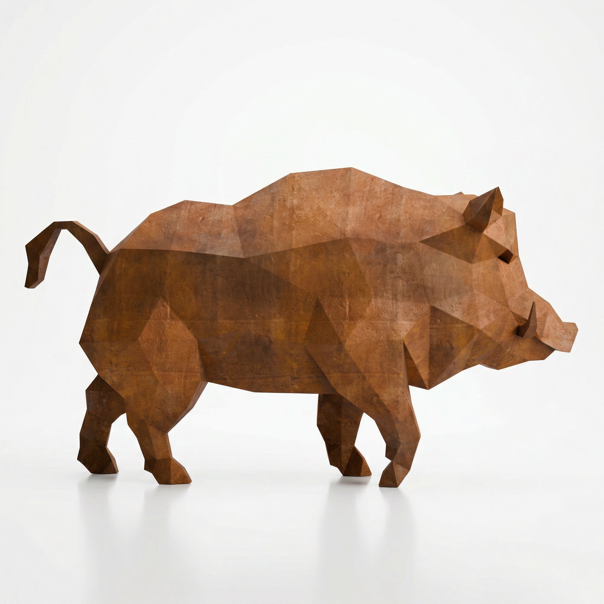 Sculpture Sanglier Sauvage En Corten