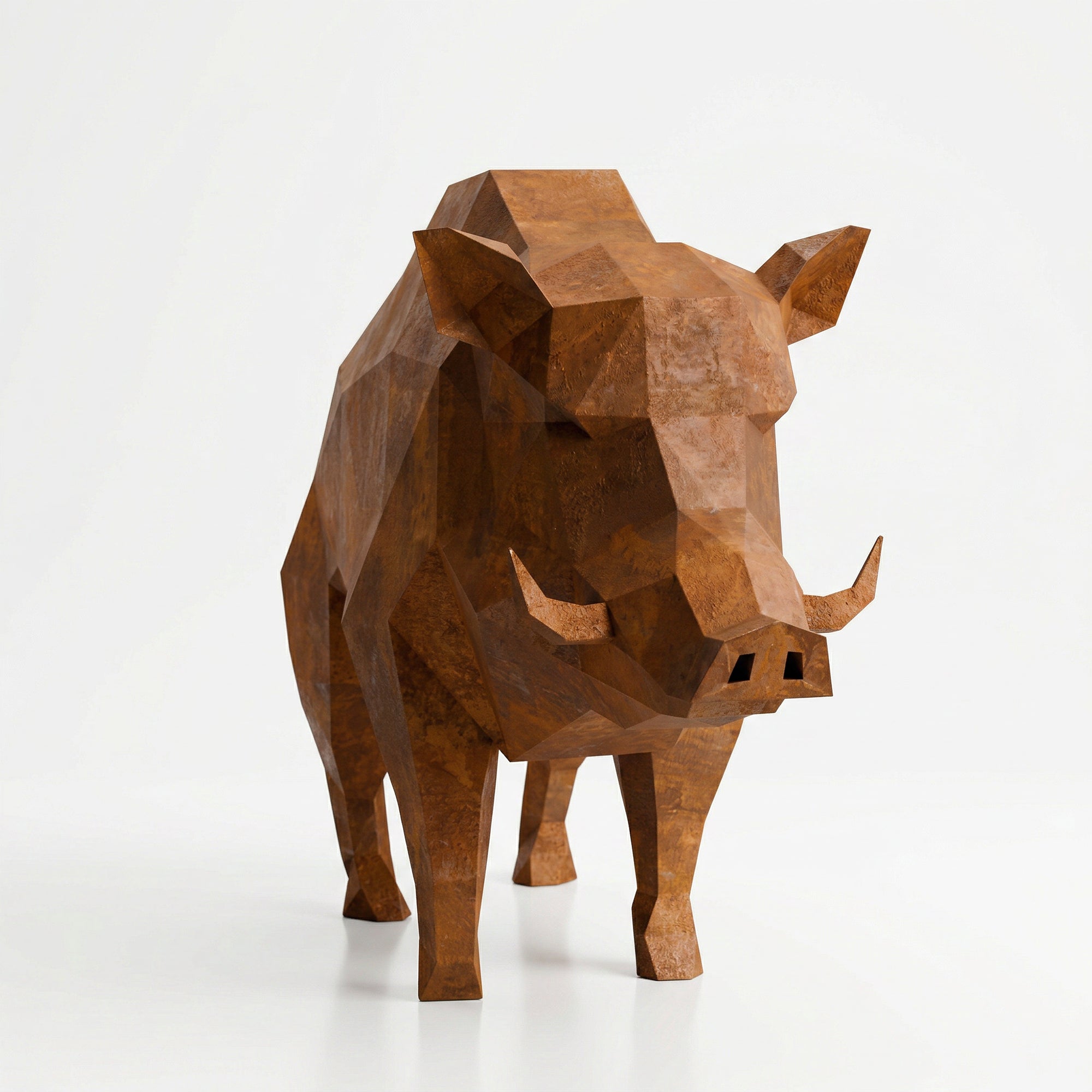 Sculpture Sanglier Sauvage En Corten