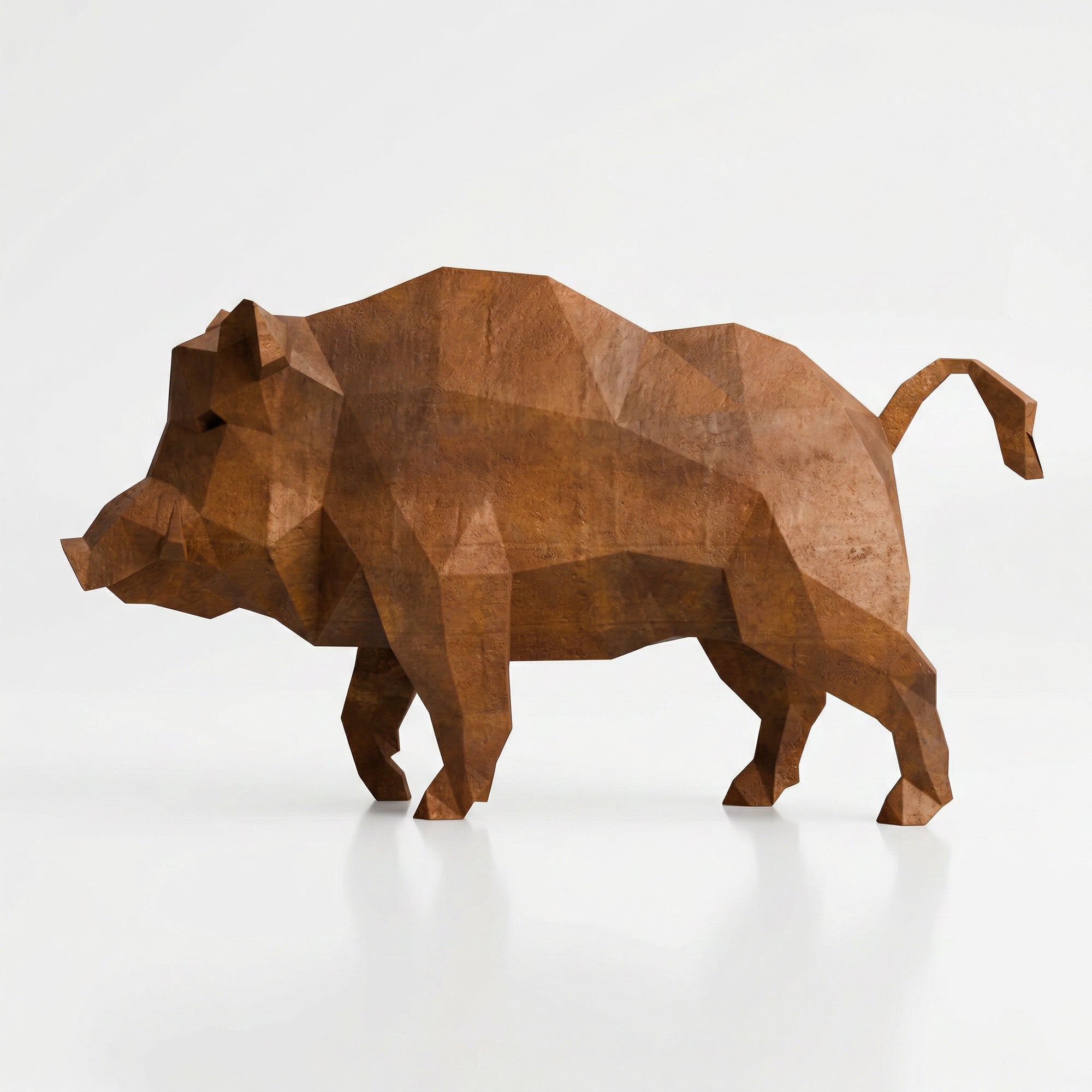 Sculpture Sanglier Sauvage En Corten