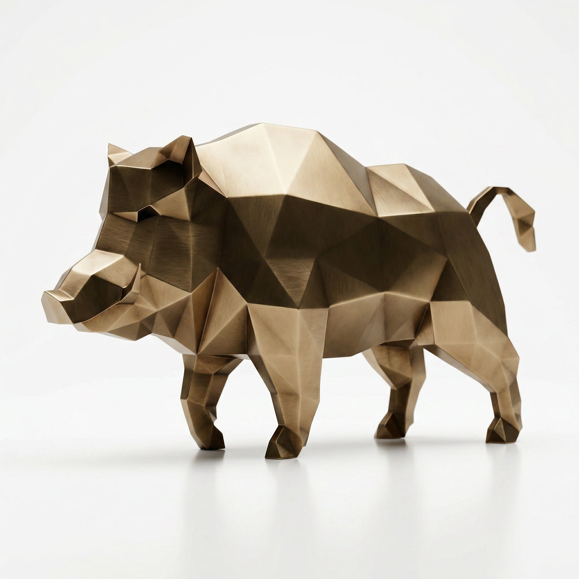 Sculpture Sanglier Sauvage En Laiton