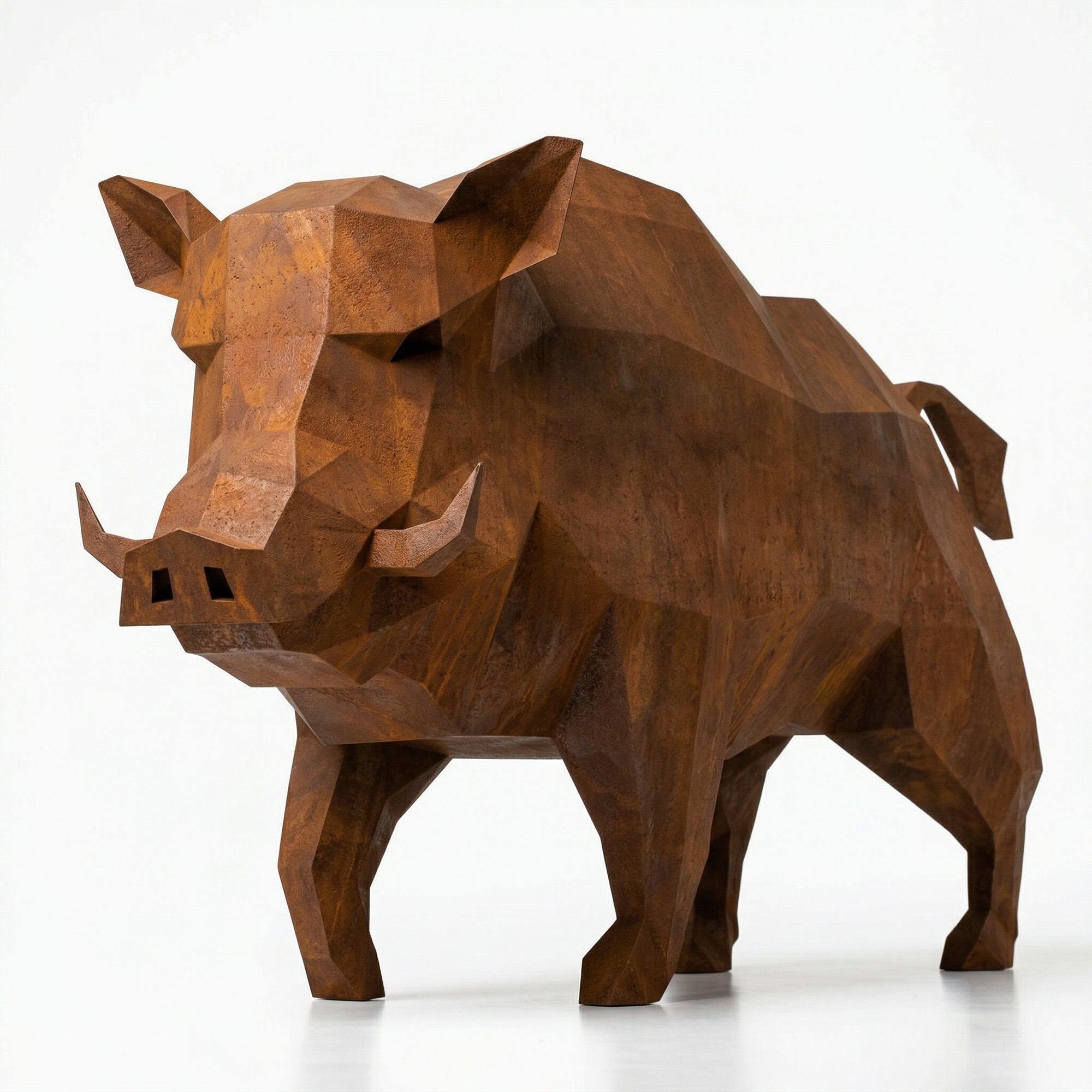Sculpture Sanglier Sauvage En Corten