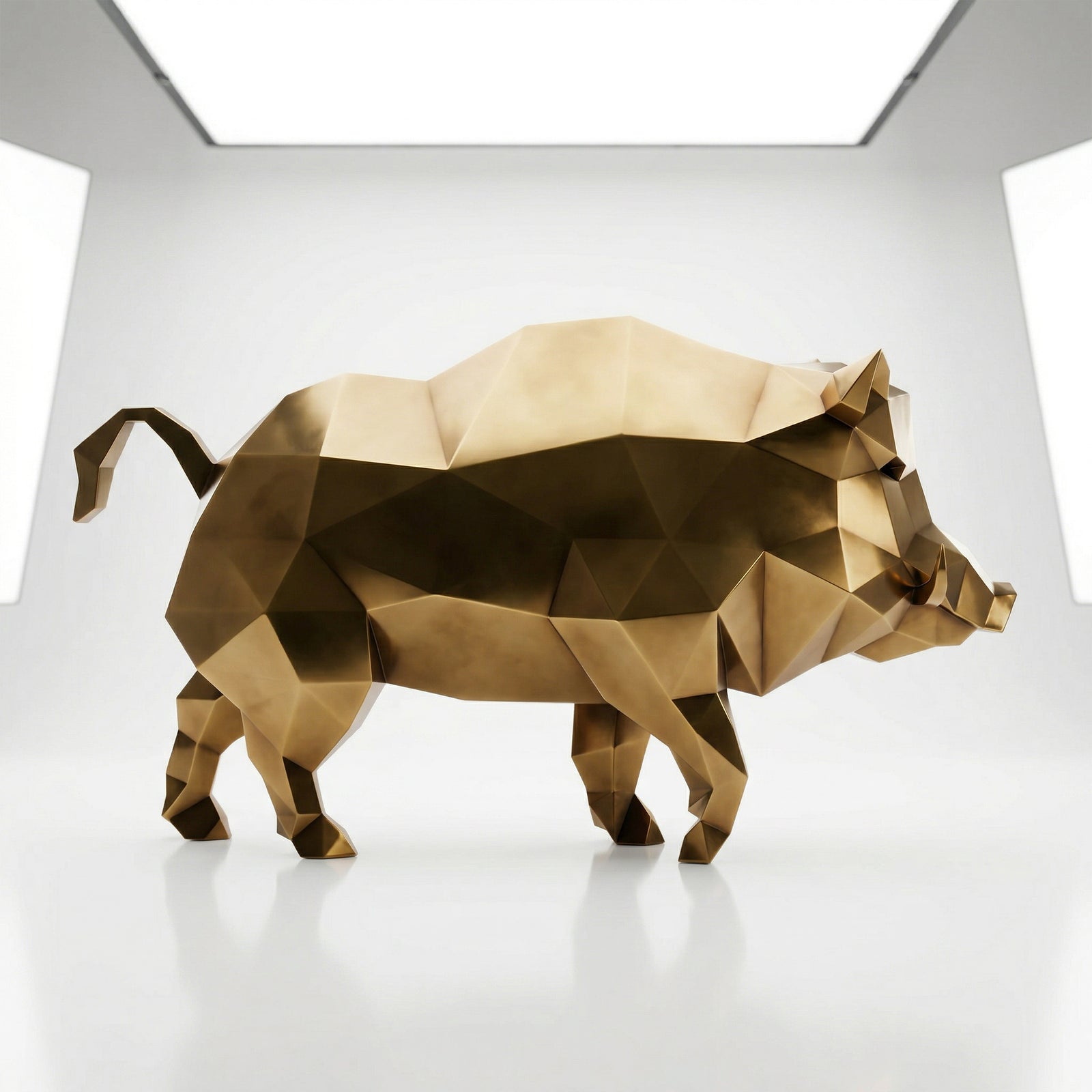 Sculpture Sanglier Sauvage En Laiton