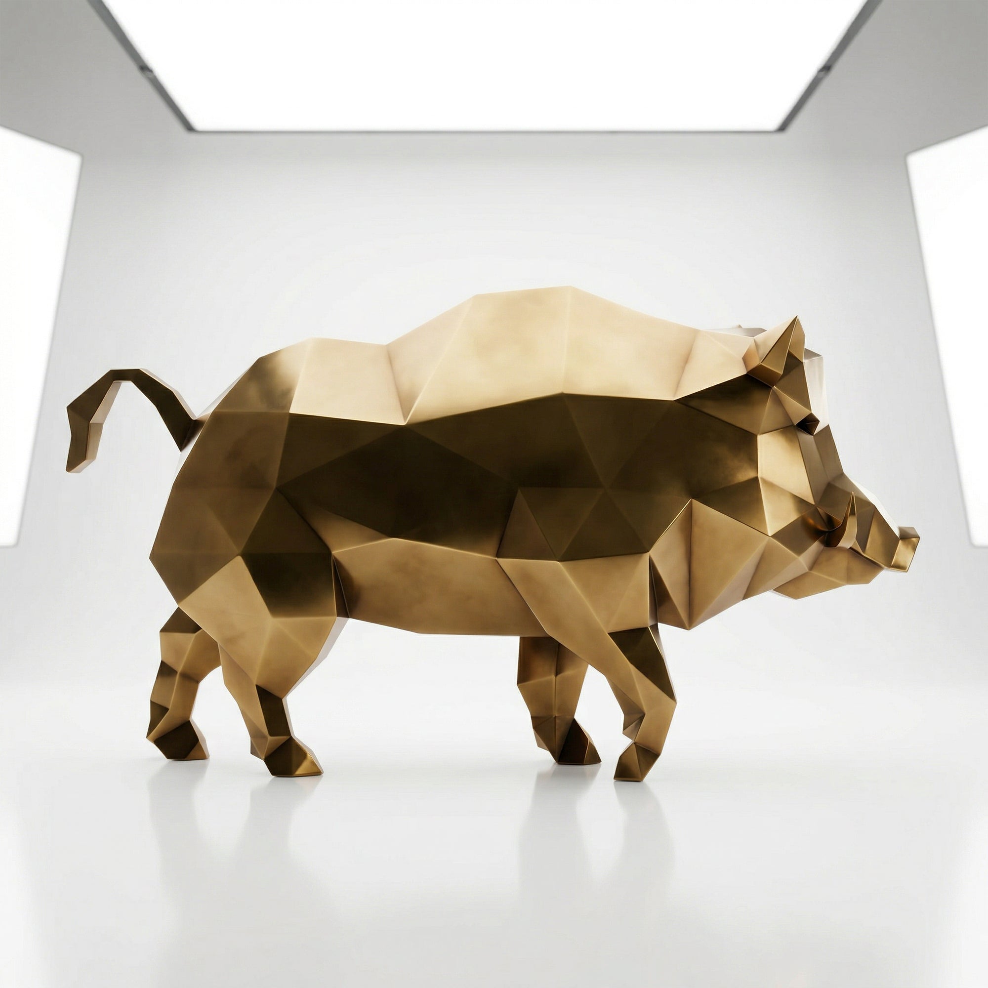 Sculpture Sanglier Sauvage En Laiton