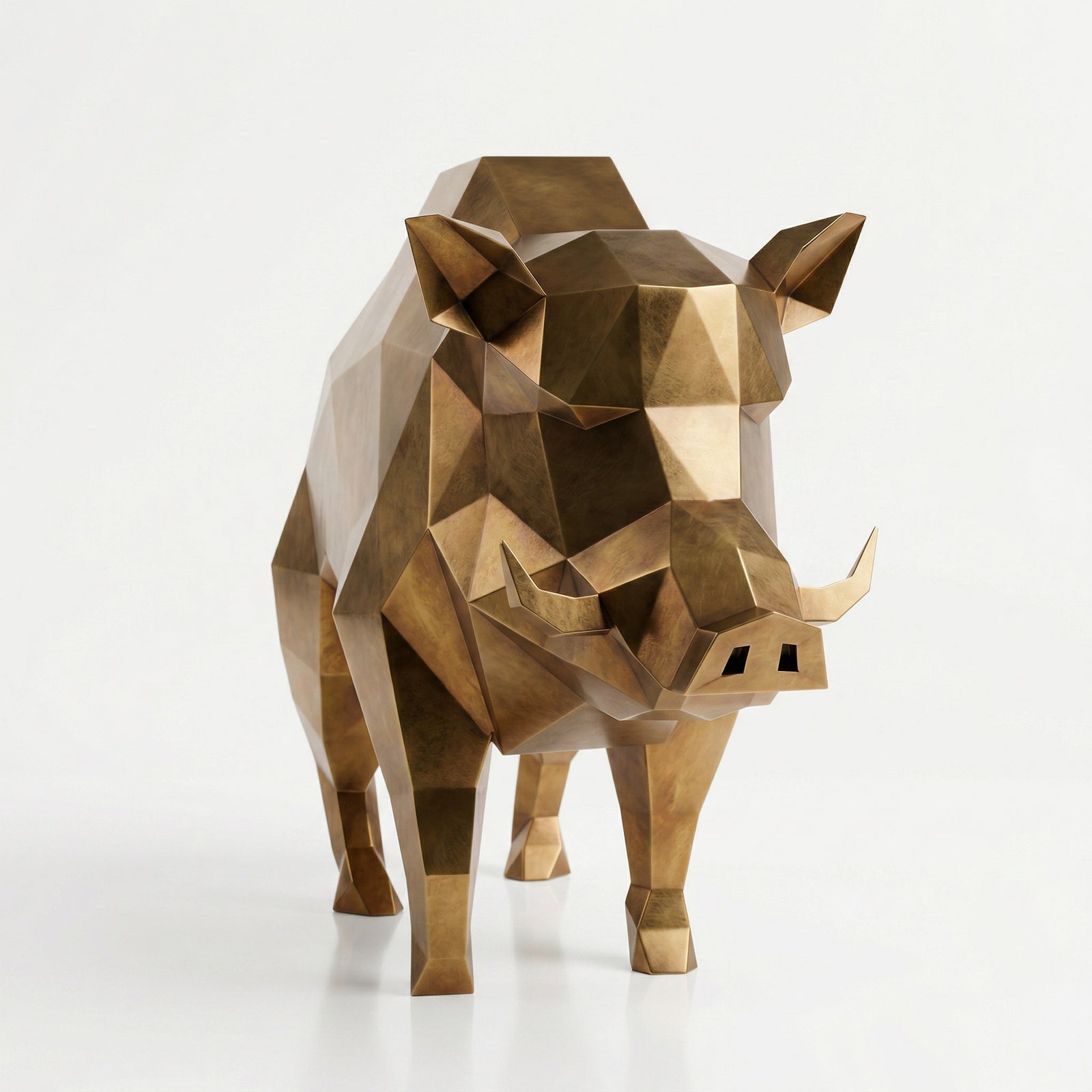 Sculpture Sanglier Sauvage En Laiton