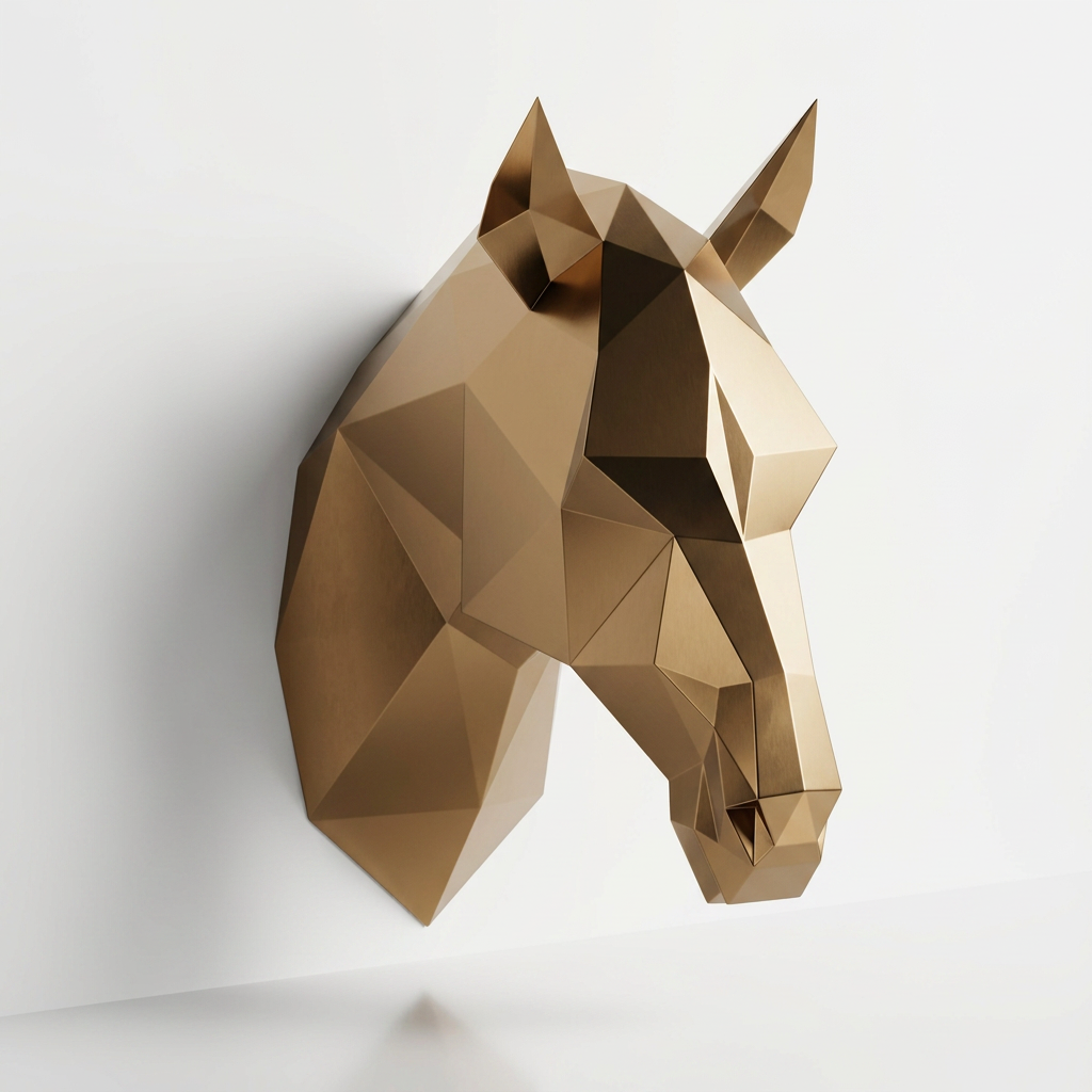 Tête de Cheval en Origami Métallique