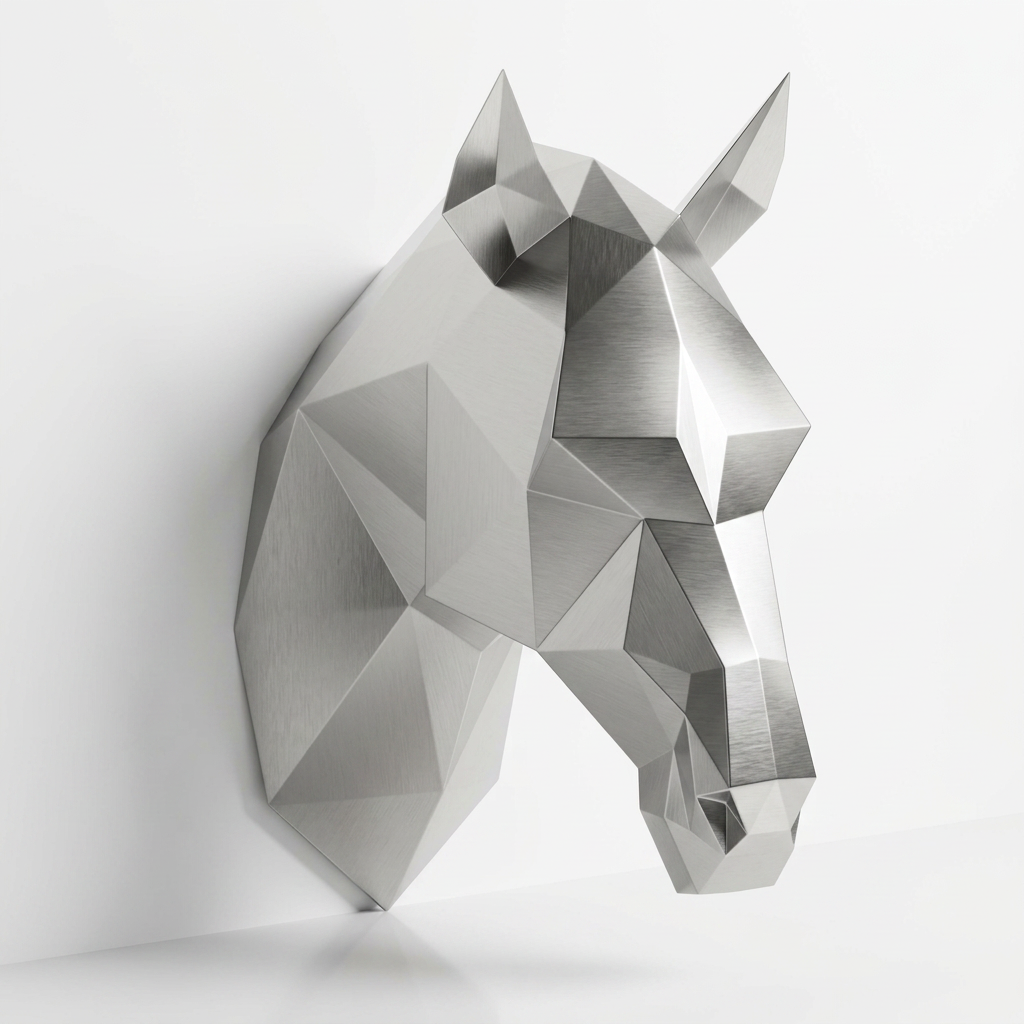Tête de Cheval en Origami Métallique