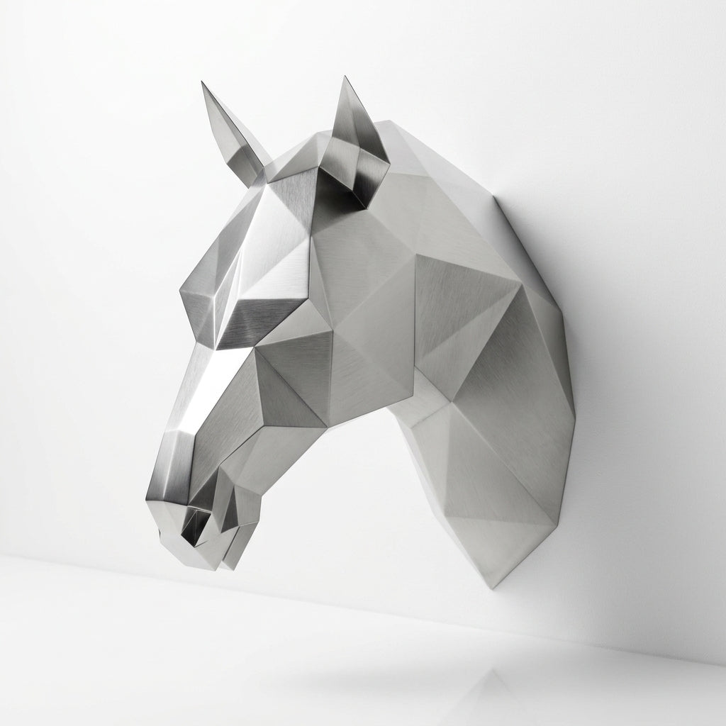 Tête de Cheval en Origami Métallique