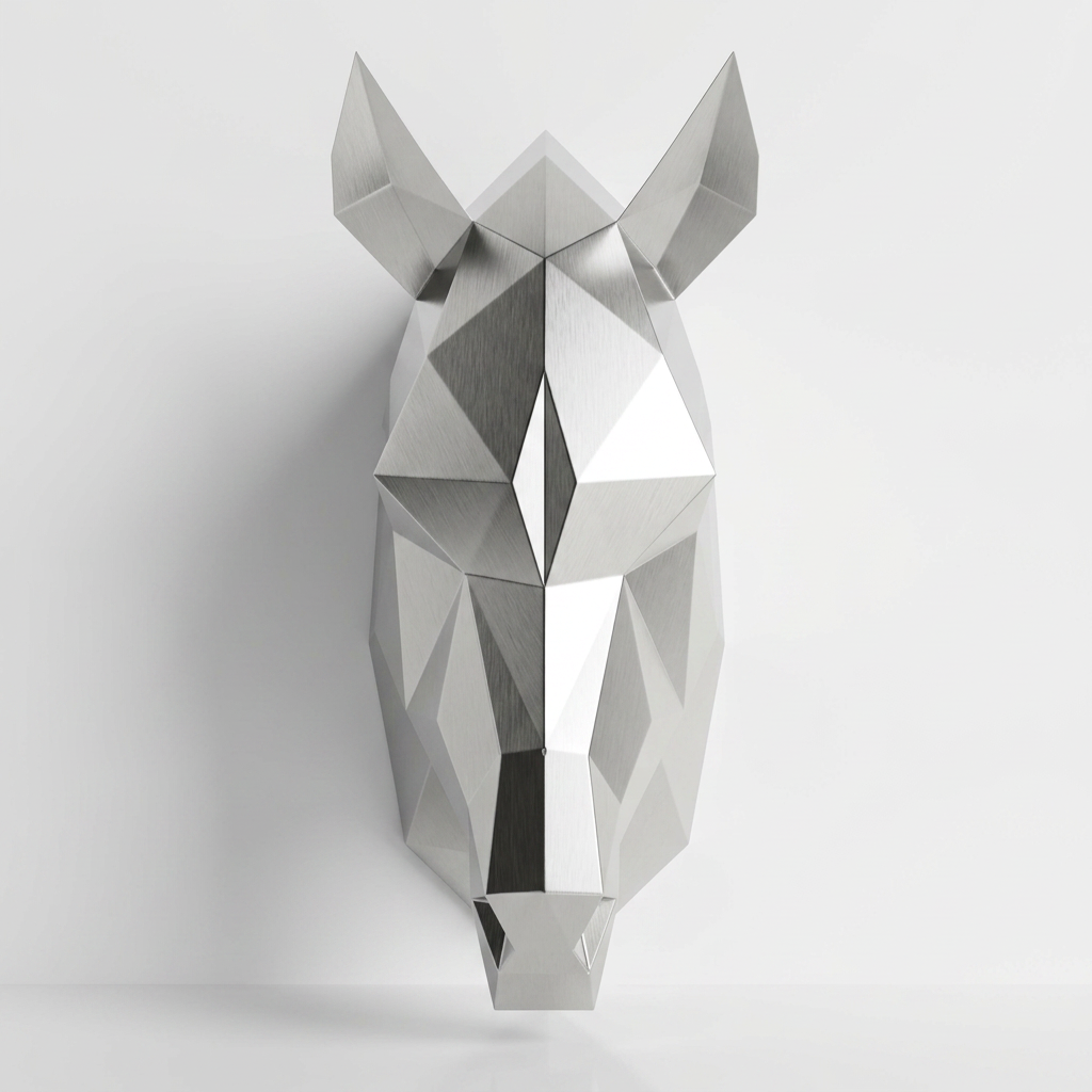 Tête de Cheval en Origami Métallique