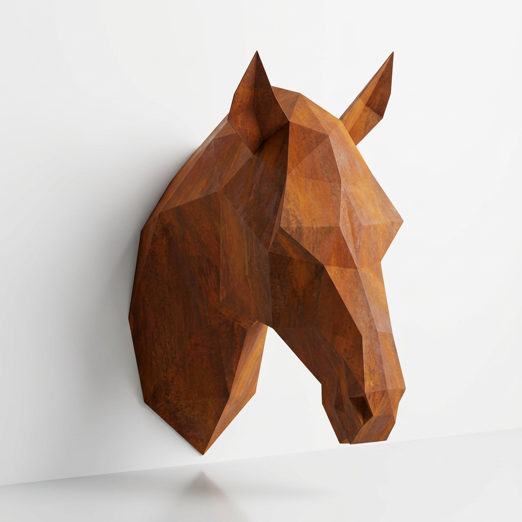 Tête de Cheval en Origami Métallique