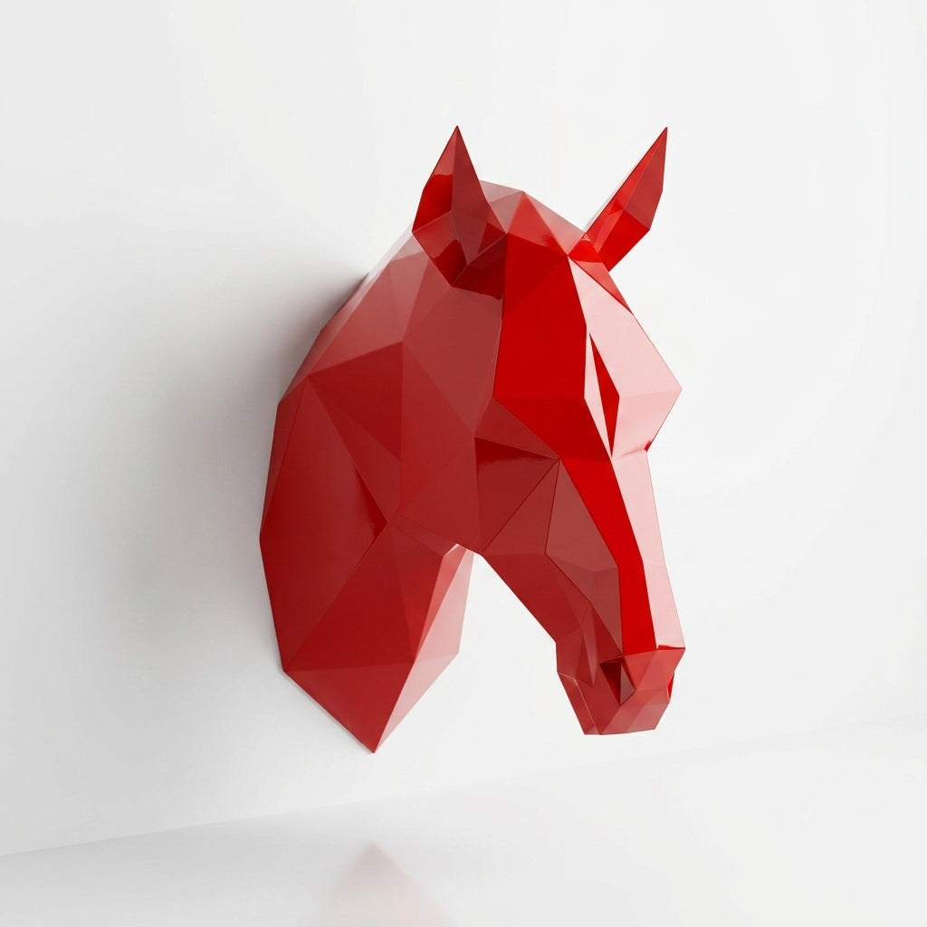 Tête de Cheval en Origami Métallique
