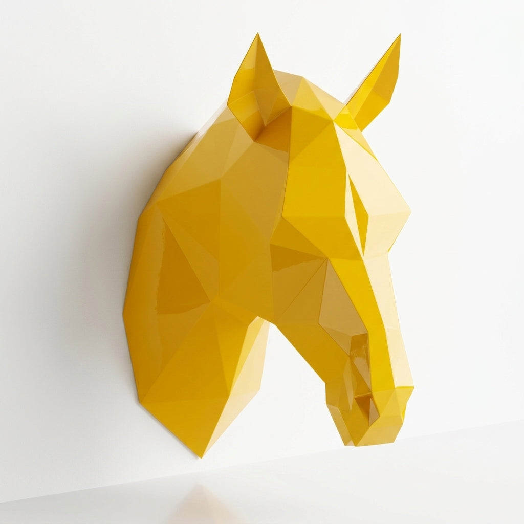 Tête de Cheval en Origami Métallique