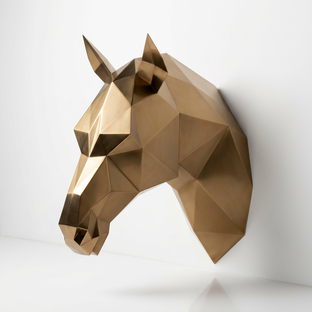 Tête de Cheval en Origami Métallique