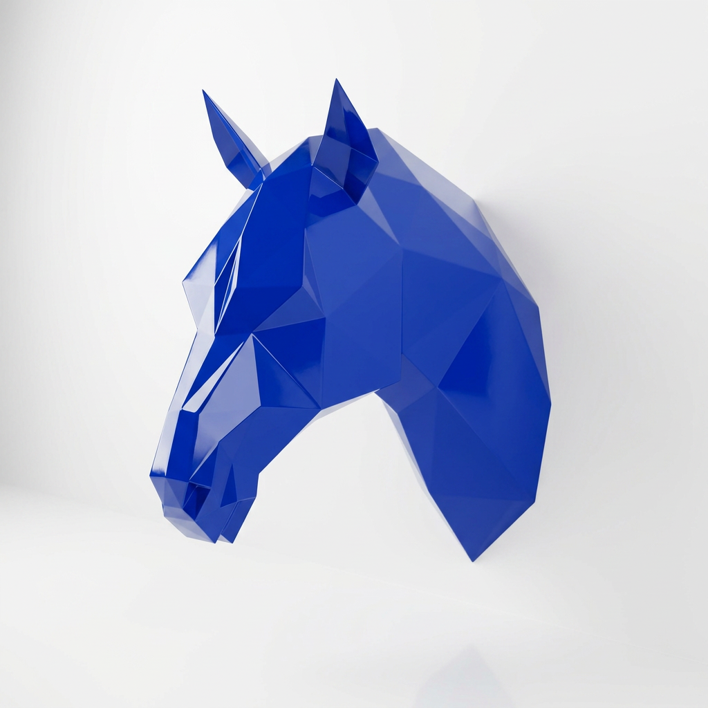 Tête de Cheval en Origami Métallique