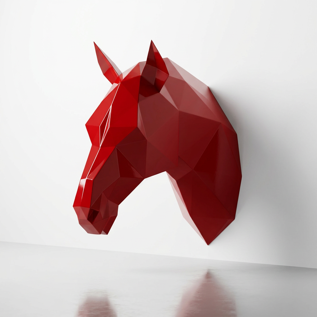 Tête de Cheval en Origami Métallique
