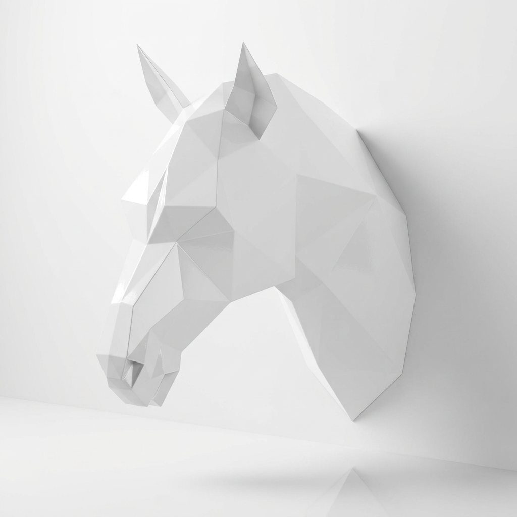 Tête de Cheval en Origami Métallique