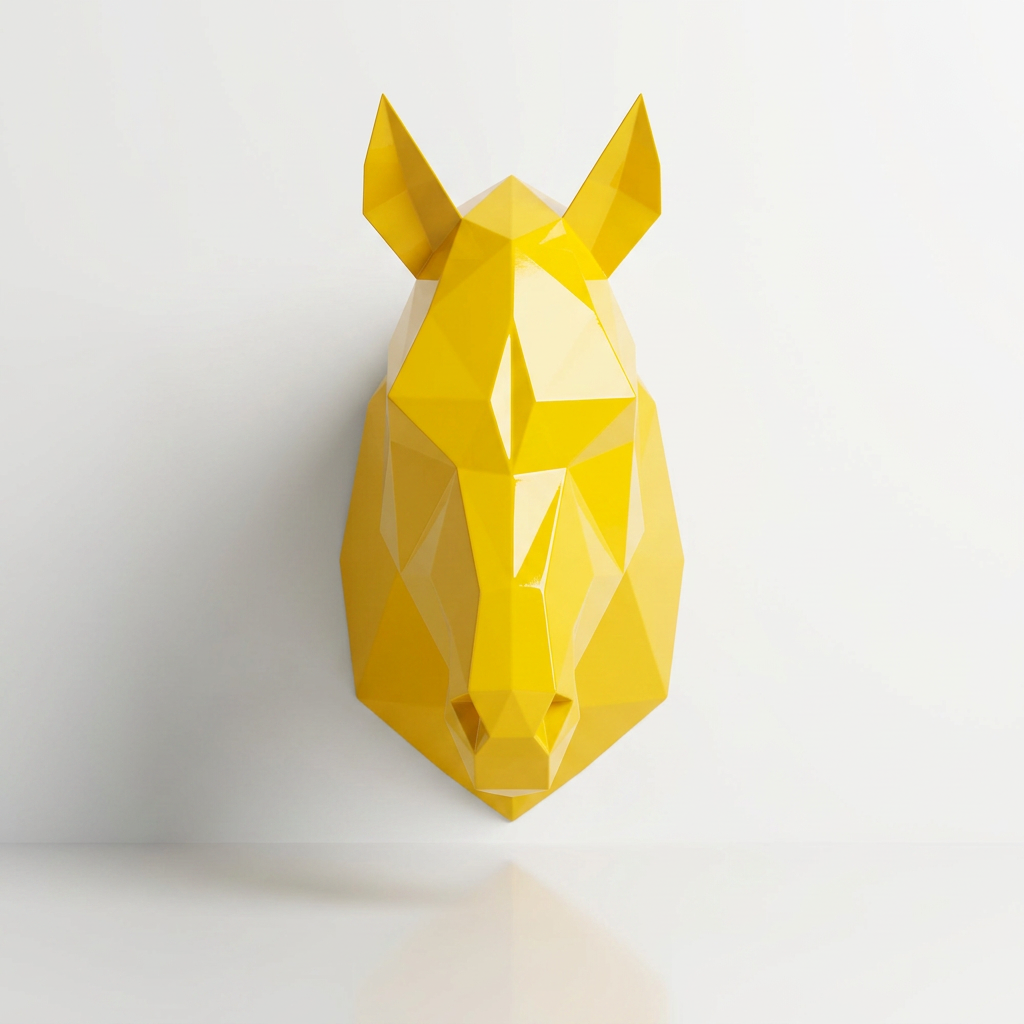 Tête de Cheval en Origami Métallique
