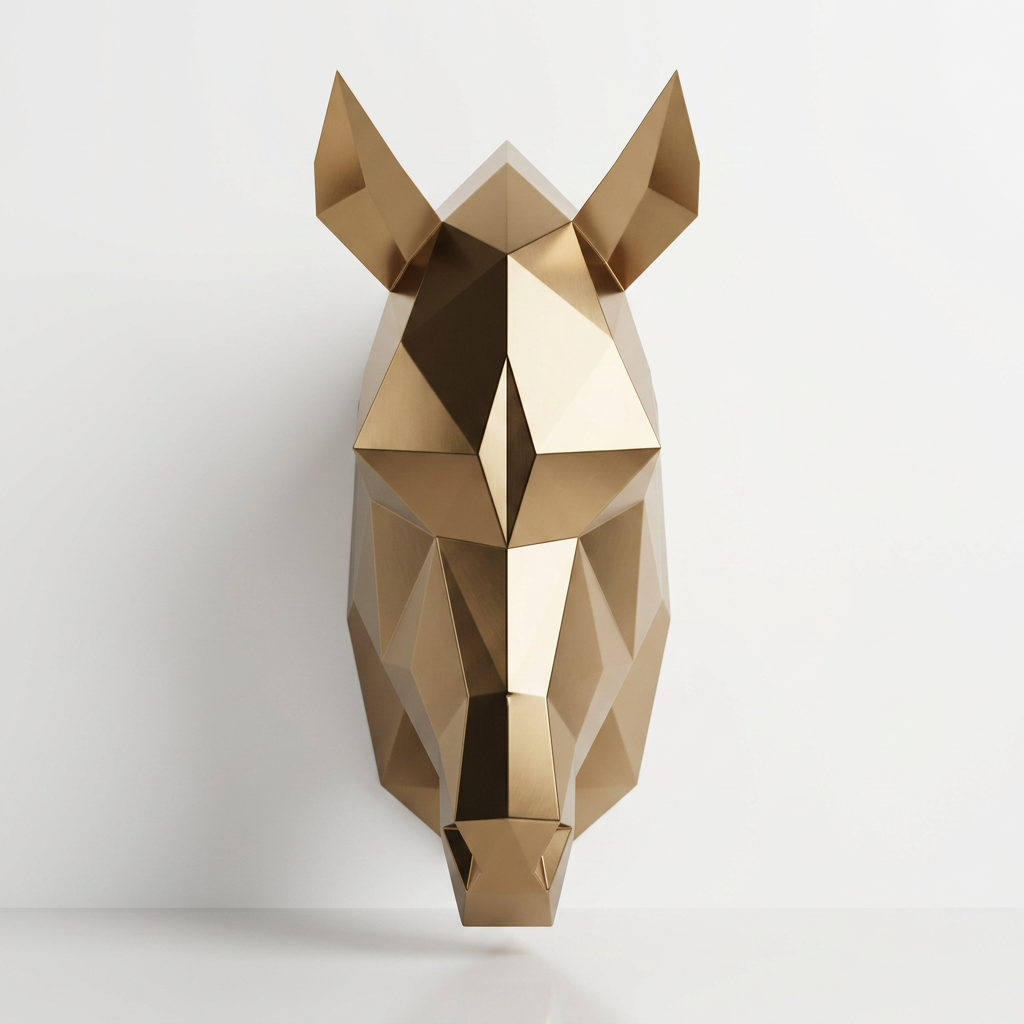 Tête de Cheval en Origami Métallique