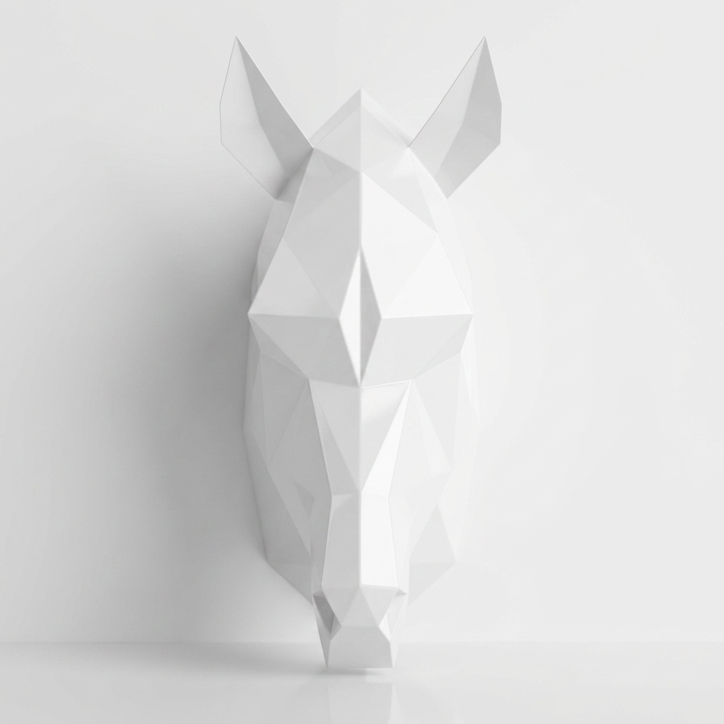 Tête de Cheval en Origami Métallique