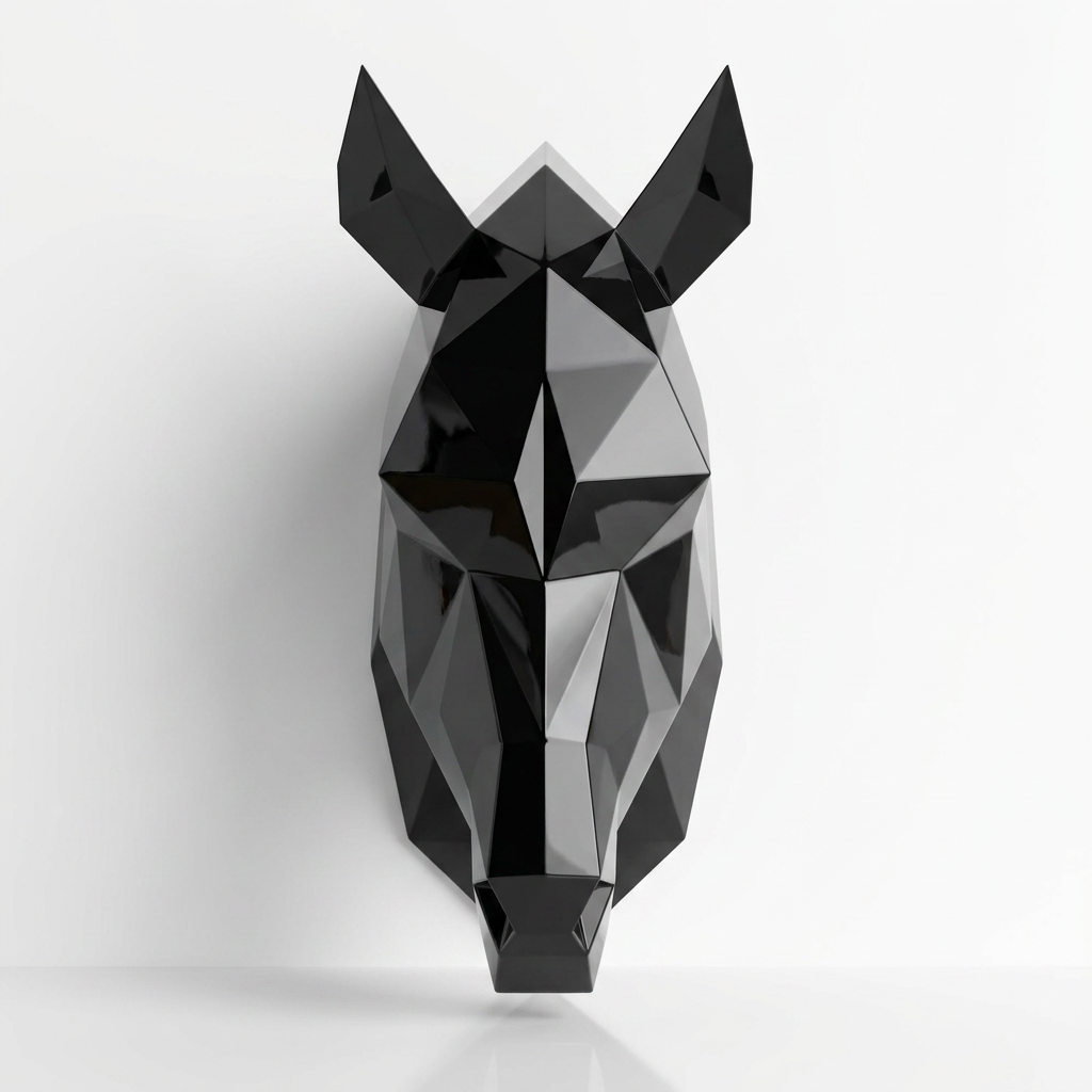 Tête de Cheval en Origami Métallique