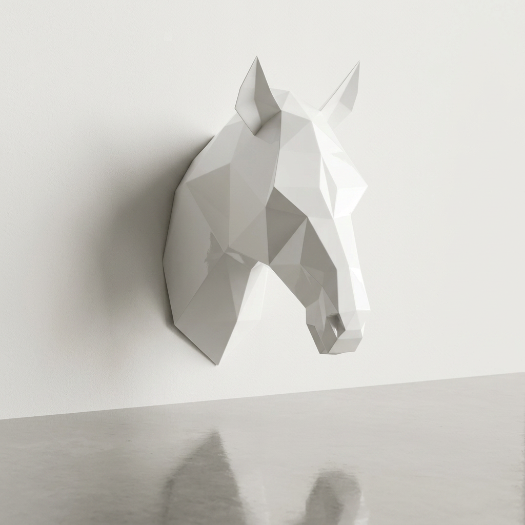 Tête de Cheval en Origami Métallique