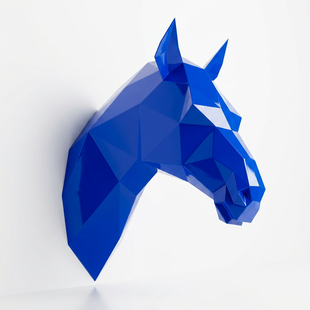 Tête de Cheval en Origami Métallique