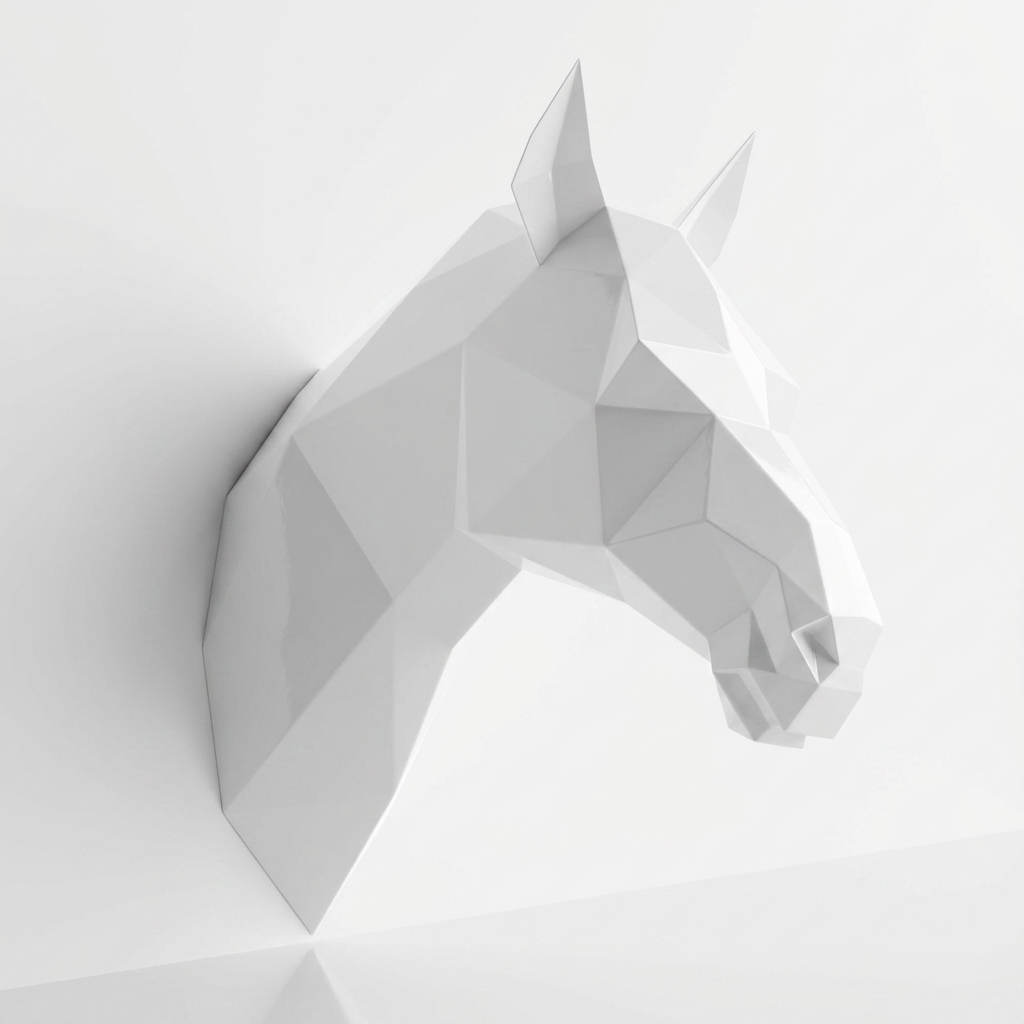 Tête de Cheval en Origami Métallique