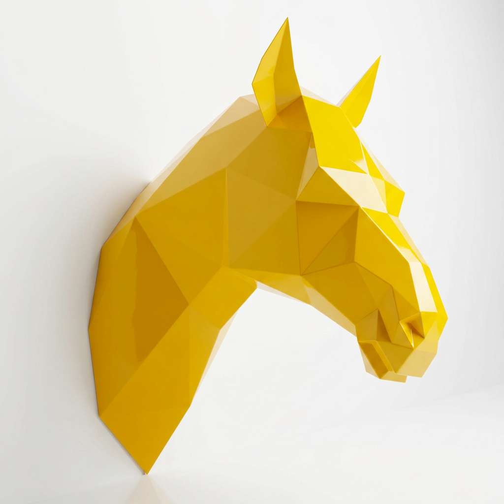 Tête de Cheval en Origami Métallique