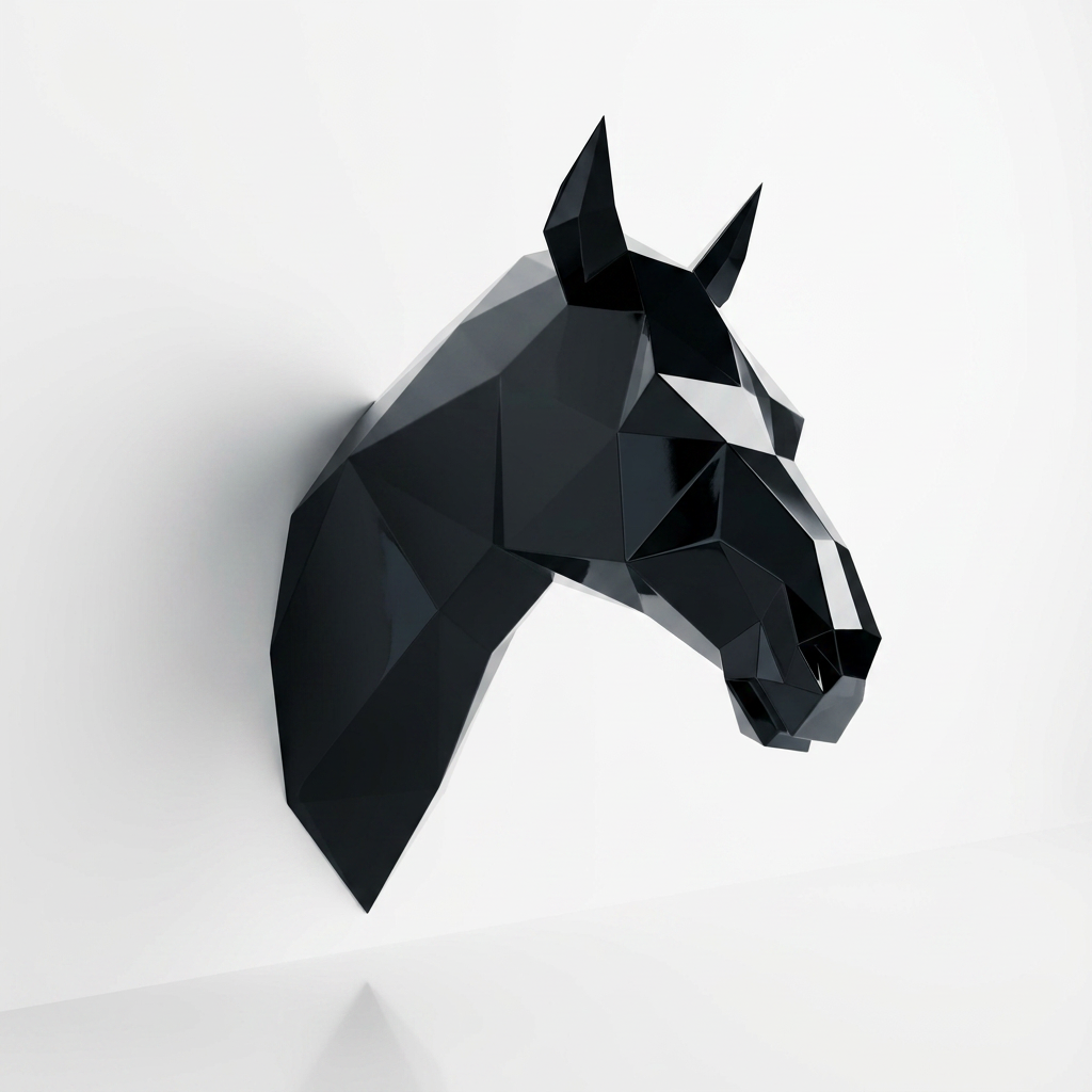 Tête de Cheval en Origami Métallique