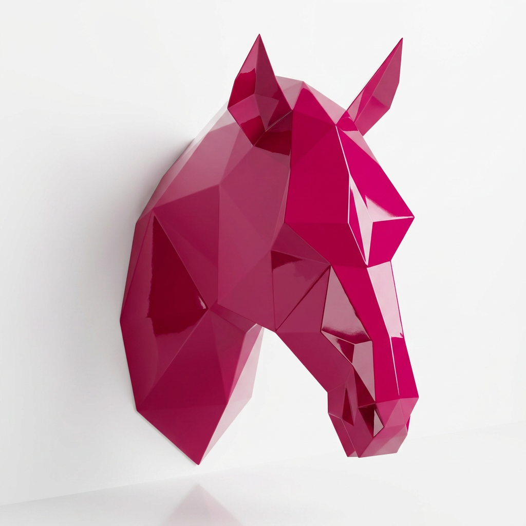 Tête de Cheval en Origami Métallique