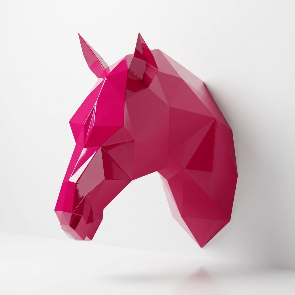 Tête de Cheval en Origami Métallique