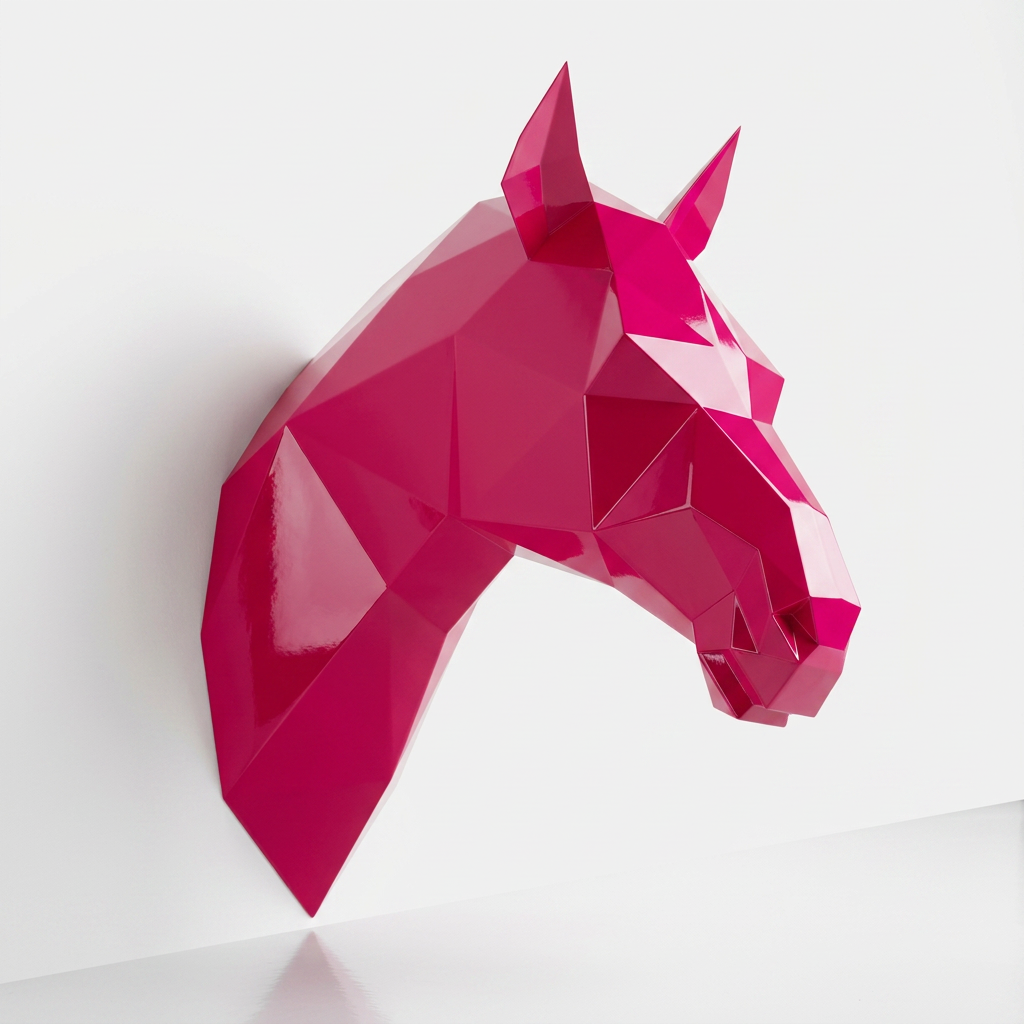 Tête de Cheval en Origami Métallique