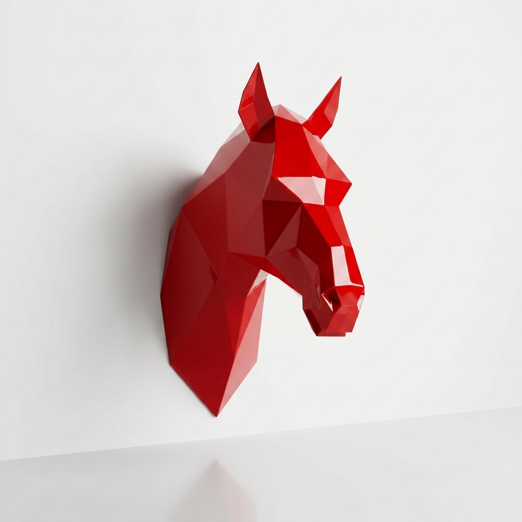 Tête de Cheval en Origami Métallique