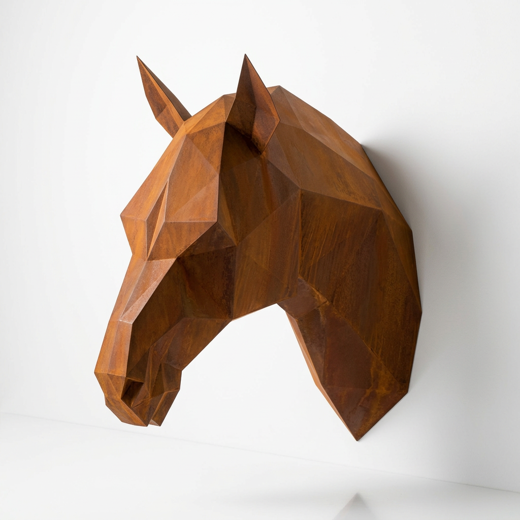 Tête de Cheval en Origami Métallique