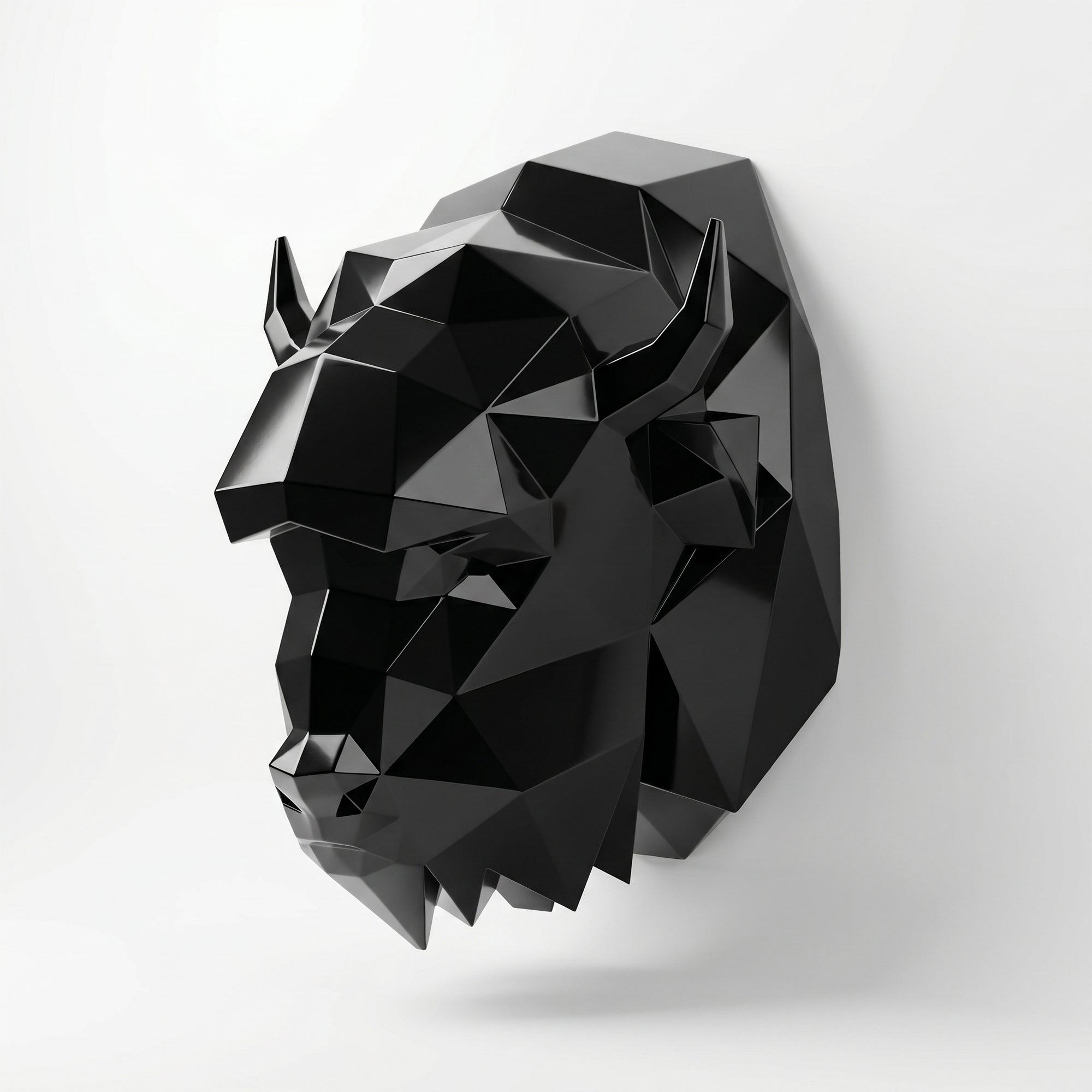 Sculpture Tête de bison en origami
