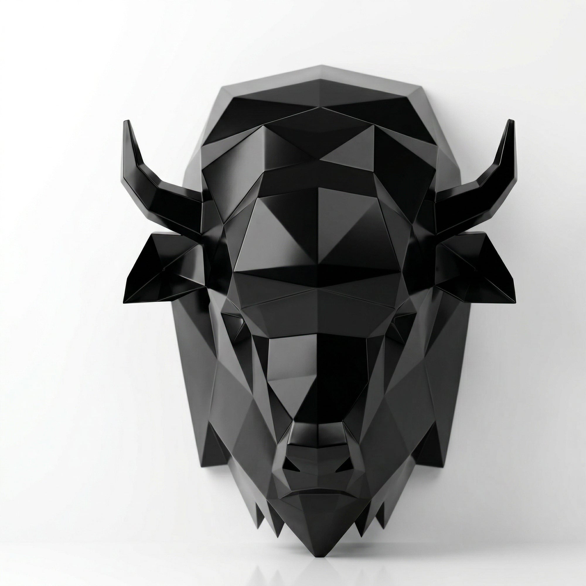 Sculpture Tête de bison en origami