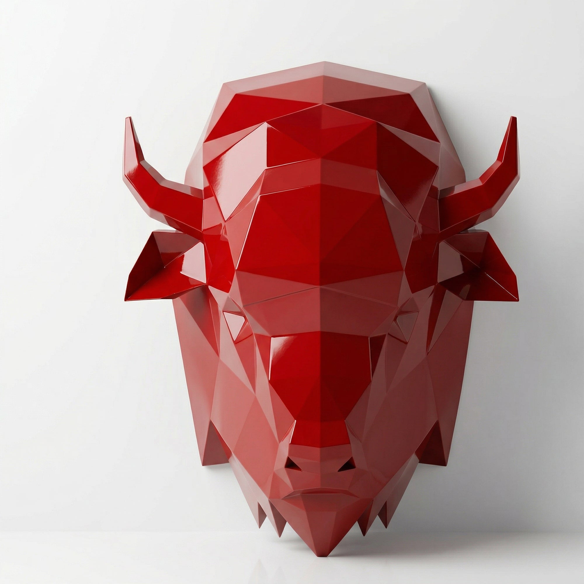 Sculpture Tête de bison en origami