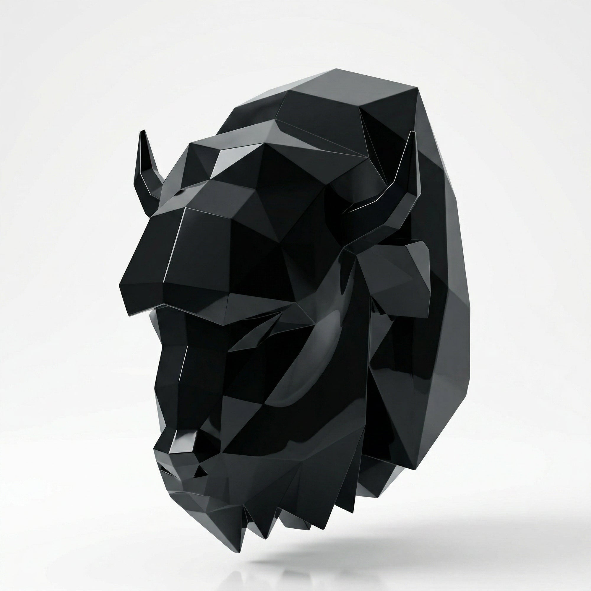 Sculpture Tête de bison en origami