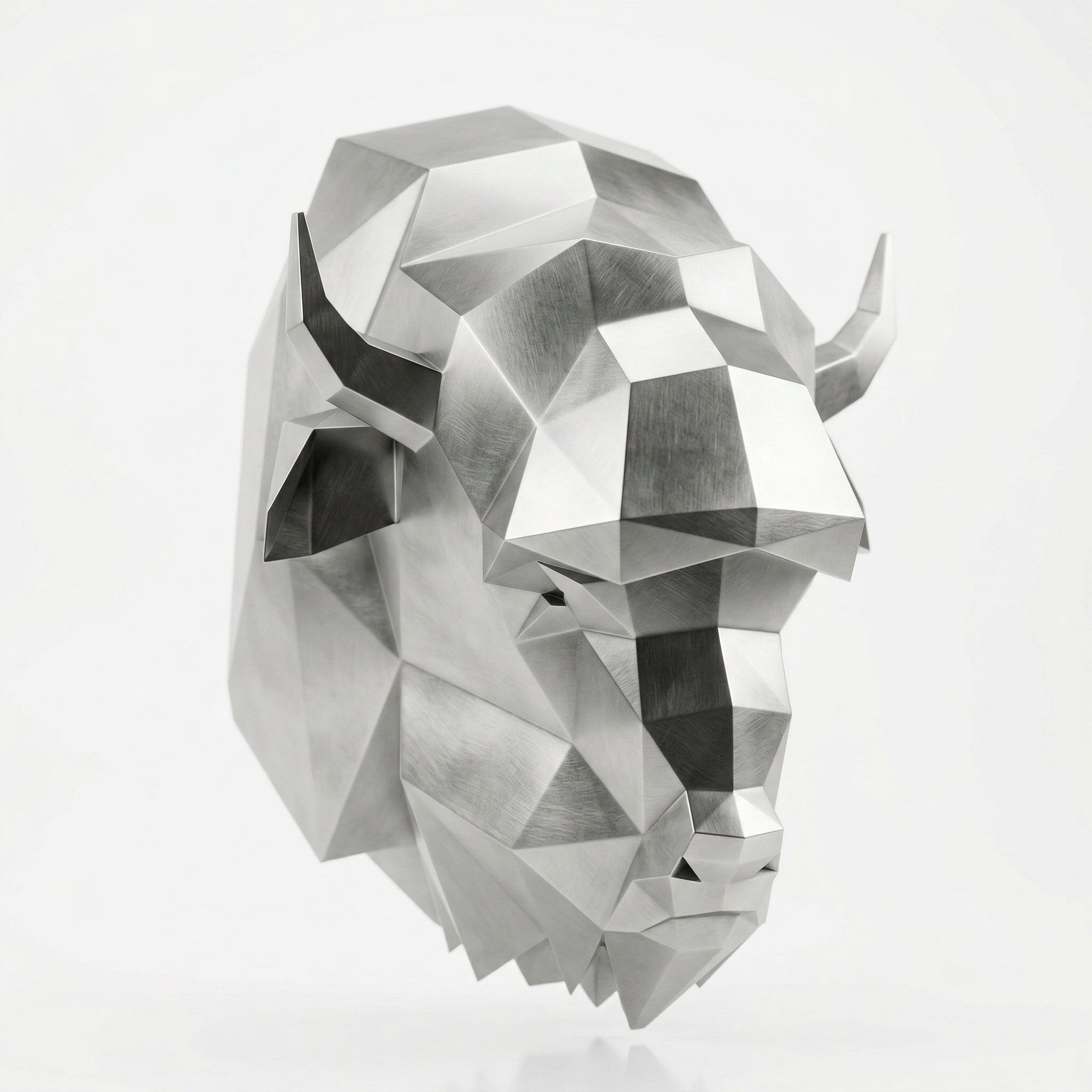 Sculpture Tête de bison en origami